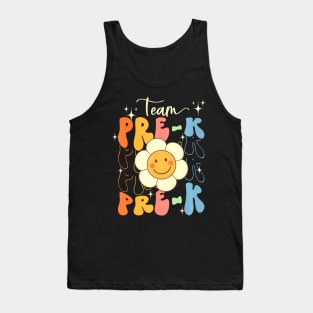 Smile Face First Day Of Team Prek Back To School Groovy Tank Top